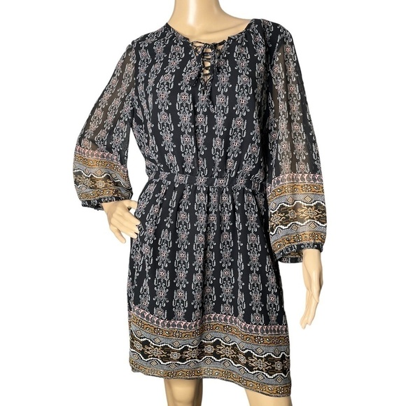 Madewell Lace up dress burnished floral, size 12 - Picture 1 of 9
